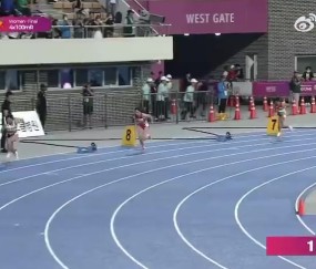 亚锦赛女子4x100m接力：中国队43秒28轻松夺冠！陈妤颉两小时两金